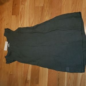 Linen Army Green Dress